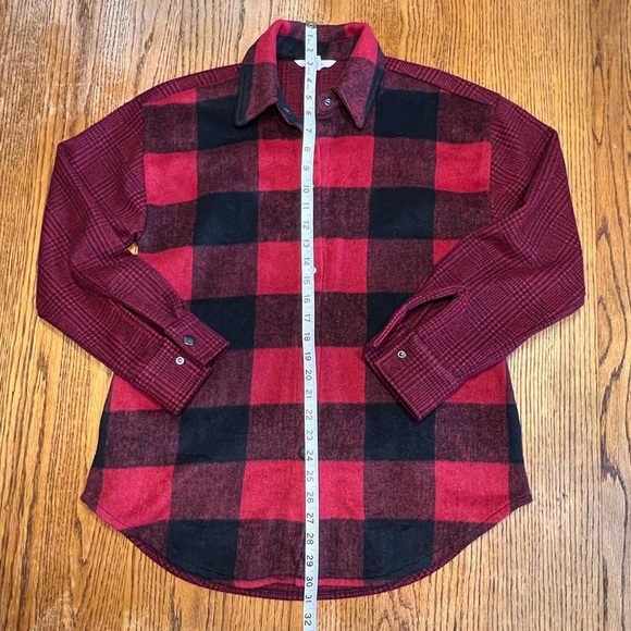 Steve Madden Sophia buffalo plaid red and black button up flannel - Picture 6 of 11